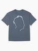 Depeche Mode Martin Gore Profile White Outline Black Background Oversized T-Shirt
