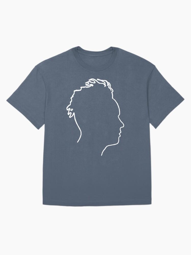 Depeche Mode Martin Gore Profile White Outline Black Background Oversized T-Shirt