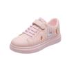 Girls' Sports Shoes New Summer White Shoes Breathable Leather Panel Shoes for Older Children Students Flat Running Shoes