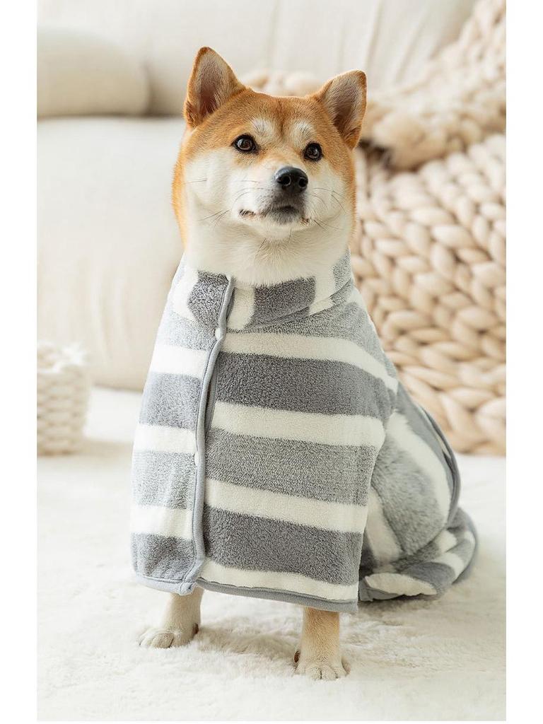 Quick-Dry Coral Fleece Pet Bathrobe for Dogs & Cats
