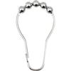 12/30/50pcs Stainless Steel Curtain Hooks 5 Rollers Polished Satin Nickel Ball Bath Curtain Rollerball Shower Curtain Ring Hooks
