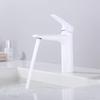 Brushed Gold/Gray Brass Bathroom Faucet Fashion Deck Mount Hot and Cold Water Mixer Basin Faucet White Single Hole Sink Tap