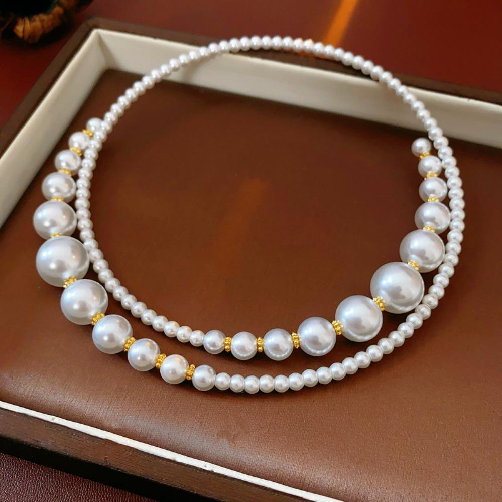 Irregular Cross Pearl Collar Versatile High Sense Fashion Clavicle Chain French Vintage Light Luxury Necklace Women