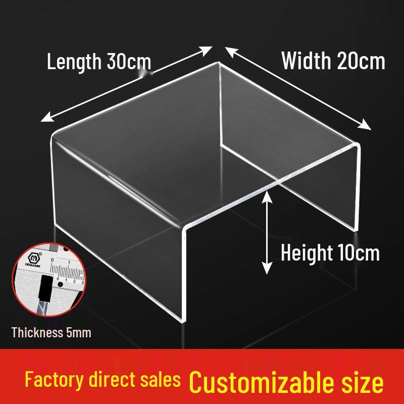 Acrylic U-Shaped Shelf Display Stand with Layered Dividers for Figures, Blind Boxes, Bags, and Cosmetics.