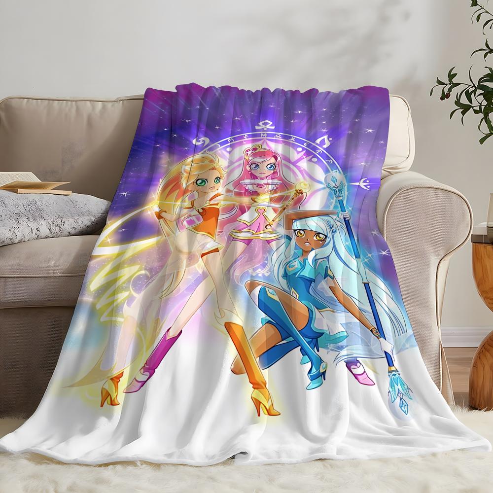 Anime TV L-LoliRock Throw Kid-Friendly Flannel Throw Blanket Soft Warm Anti-Static Washable All Season