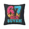 Six Seven Ice Cream Drip Meme 67 Pillow Cover Square Pillow Case Cushion Cover Pillowcases For Chair Sofa Home Decoration