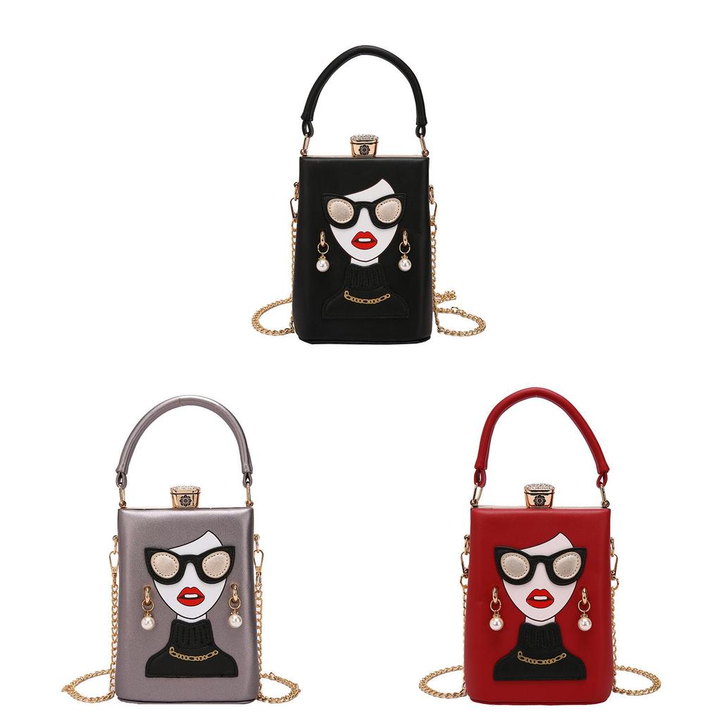 Street Style Pu Small Square Bag With Chain Strap For Daily Use