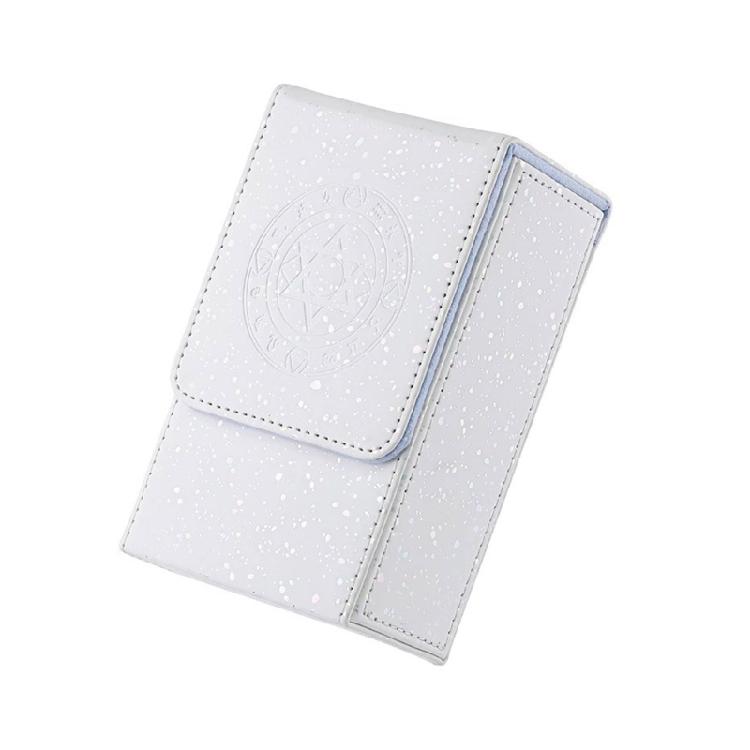 Portable Tarot Card Collection Box, Large Capacity, Fashionable PU Tarot Card Storage Box Magnetic Deck Organizers белый