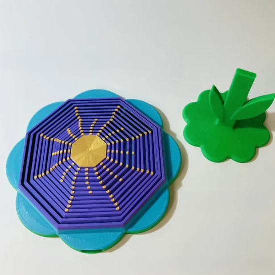 Flower Fractal Hexagon Fidget Toy Stress Anxiety Relief Desk Rotating Toy Kids Adults Pocket Size Travel Geometric Hexagon Sensory Toy