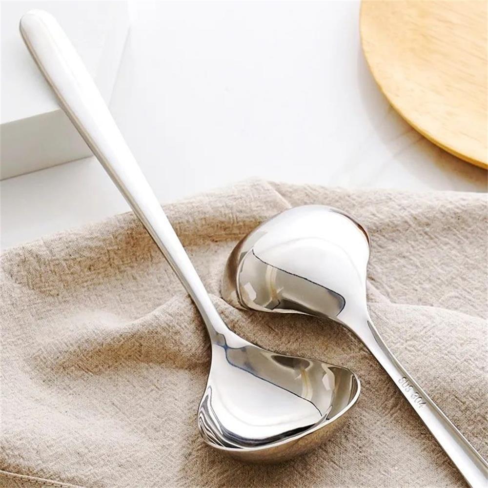 1pcs 304 Stainless Steel Soup Spoon Soup Spoon Rice Spoon Long Handle Thickened Big Head Cutlery Household Kitchen Set Soup Spoo