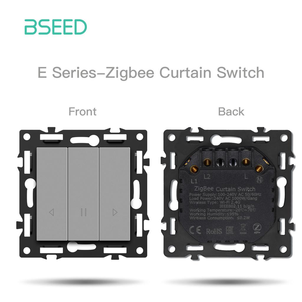 BSEED Zigbee Smart Light Switches Wall Shuter Dimmer Button Switches EU/FR USB Type-c Sockets DIY Modules Only Plastic Frames