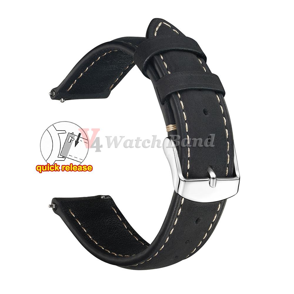 

Прошитый ремешок из коровьей кожи для Omega 18 мм 20 мм 22 мм для Rolex браслет для часов для Seiko темно-коричневый серый винтажный кожаный ремешок для часов 20mm чёрный