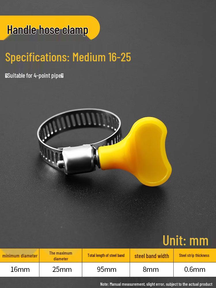 304 Stainless Steel Small American Style Hose Clamp with Handle for Gas Pipe Fixing