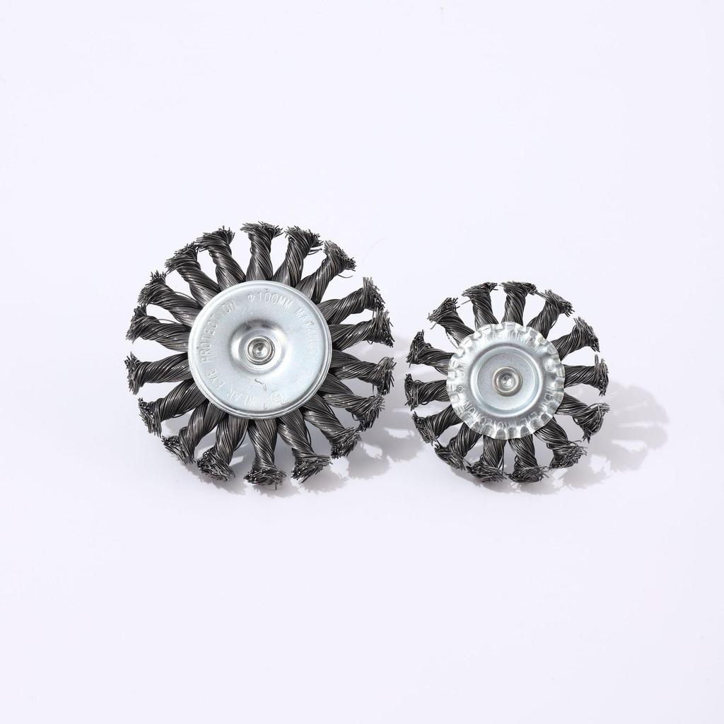 Cross-Twisted Steel Wire Brush Head for Drill/Grinder - Tire Grinding, Weld Scar Removal, and Polishing
