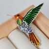 Yousheng Bird Brooch Realistic Flying Bird Colorful Rhinestone Decor Smooth Clothes Decoration Jewelry Anti-rust Colorfast Lady Dress Shirt Collar