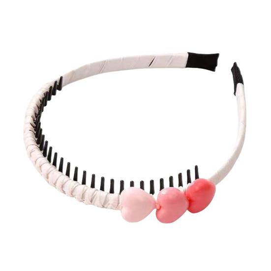 Baby Headband Anti-Slip Toothed Comb Soft 3D Heart Flower Decoration Hair