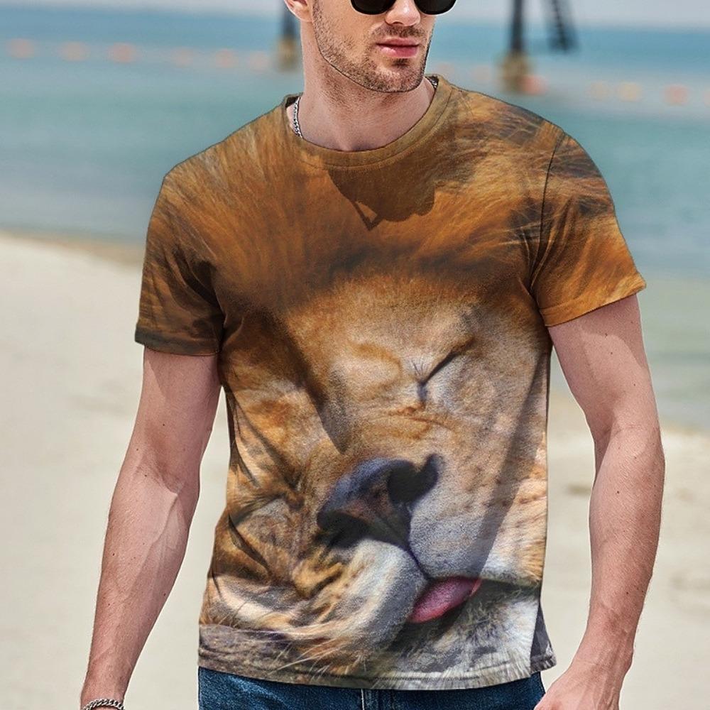 Men's Animal Cow 3D T Shirt Short Sleeve T shirt 3D Print Crew Neck Shirt Exaggerated Designer Party Holiday