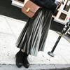 Womens Fashion Pleated Midi Long Skirt Female Korean Japanese Casual High Waist Skirts Spring