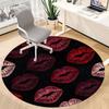 1 Stück Teppich mit Lippenmuster für das Büro, rutschfest, runder Teppich, weich und bequem, Teppich für das Büro, leichte runde Bodenmatte yy251226071