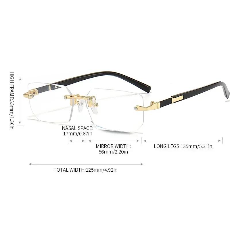 Fashionable Rimless Photochromic Presbyopia Glasses Outdoor Driving Protective Glasses Men Women High-Definition Reading Glasses