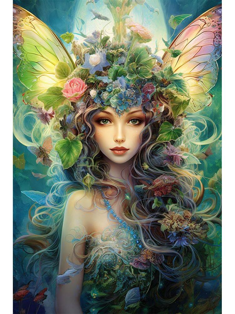 

5D DIY ювелирные изделия вышивка крестом картина мозаика украшение для дома подарок с эльфийскими бабочками в алмазной вышивке крестом цветы Full Round 20x30CM