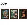 Christmas Fridge Magnet 3Pcs Light-up Window Magnet Wooden Fake Refrigerator Magnets with LED Light Magnetic Decoration for Holiday Party