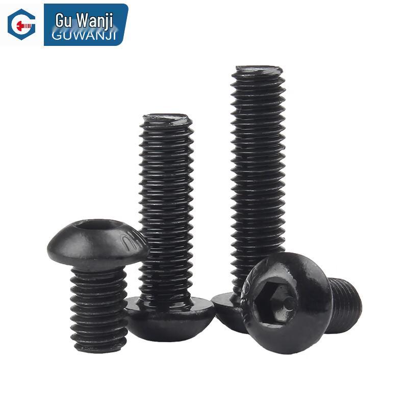 GUWANJI Hex Socket Flat Round Head Screws, Grade 10.9