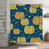 Halloween-themed Pumpkin Shower Curtain with Colorful Designs for Bathroom Decoration Waterproof Fabric Material Suitable for Ki