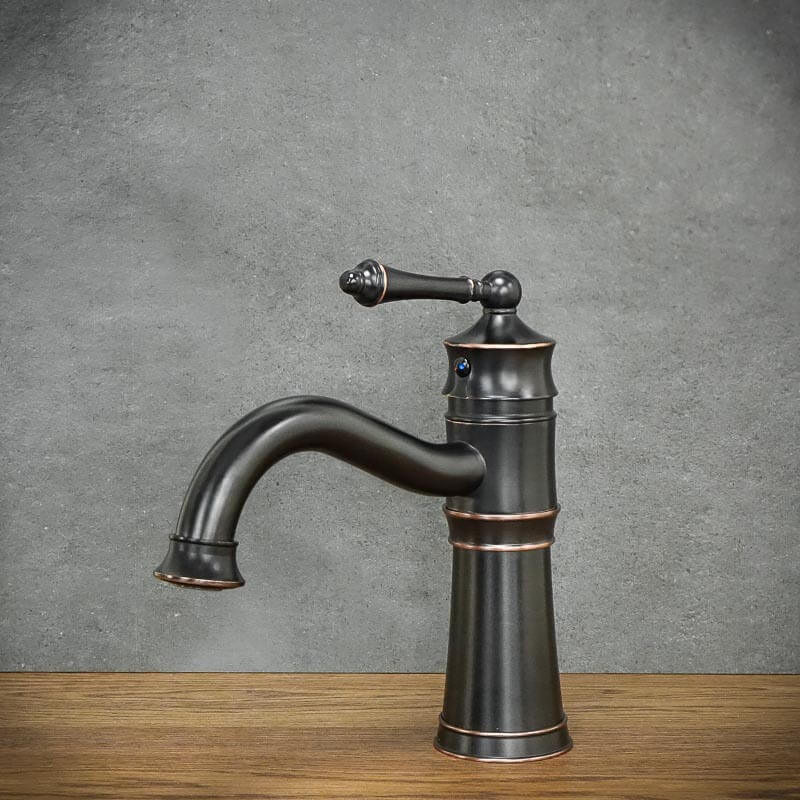 ELY Low Black Free-standing Washbasin Tap