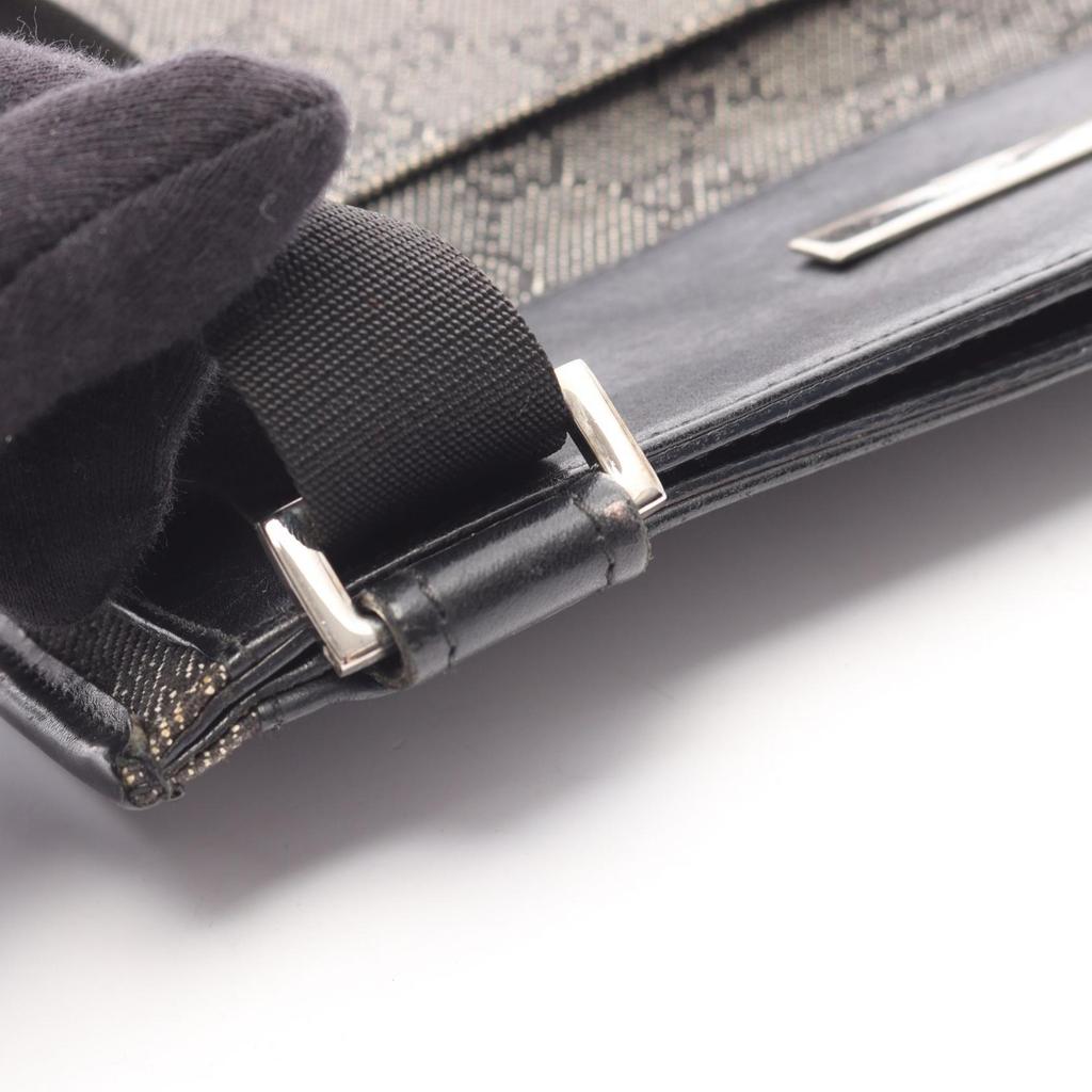 Used GUCCI GG denim Shoulder Bag 27639 denim leather Black Used Women