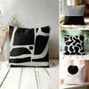 Minimalist Geometry Black White Brown Pillow Case Double-Sided Plush Sofa Cushion Covers Organic Breathable Invisible Zipper