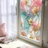 Film de fenêtre floral pour la vie privée, amovible, statique, film de protection de la vie privée, film de fenêtre décoratif imperméable pour la maison, la salle de bain, la cuisine