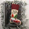 Whimsical Forest Santa Car Christmas Stockings Great For Festive Childrens Gifts