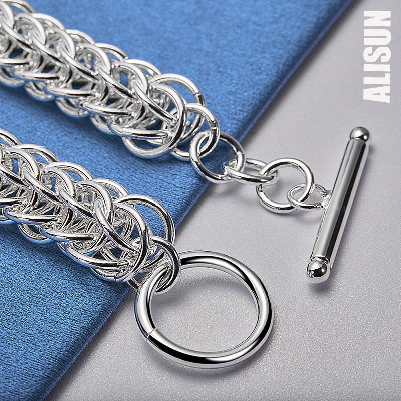 925 Sterling Silver Multi Circle Bracelet Chain Fashionable Wedding Jewelry