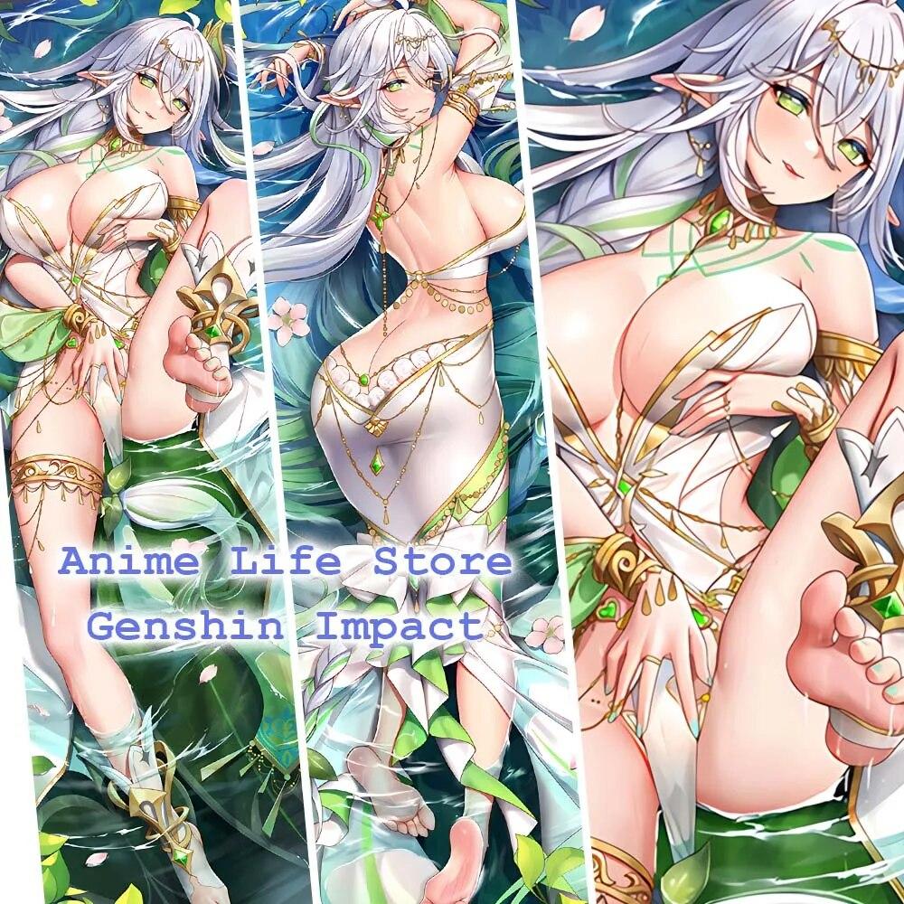 Nahida сексуальная наволочка для тела персиковая кожа 2WAY Dakimakura аниме игра Genshin косплей наволочка для сна обнимающая подушка Декор A 40x120cm Peachskin