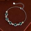 New Chinese Natural Blue Water Jadeite Jewelry S925 Sterling Silver Bracelet Women's New Dangerous Material Advanced Design Sense
