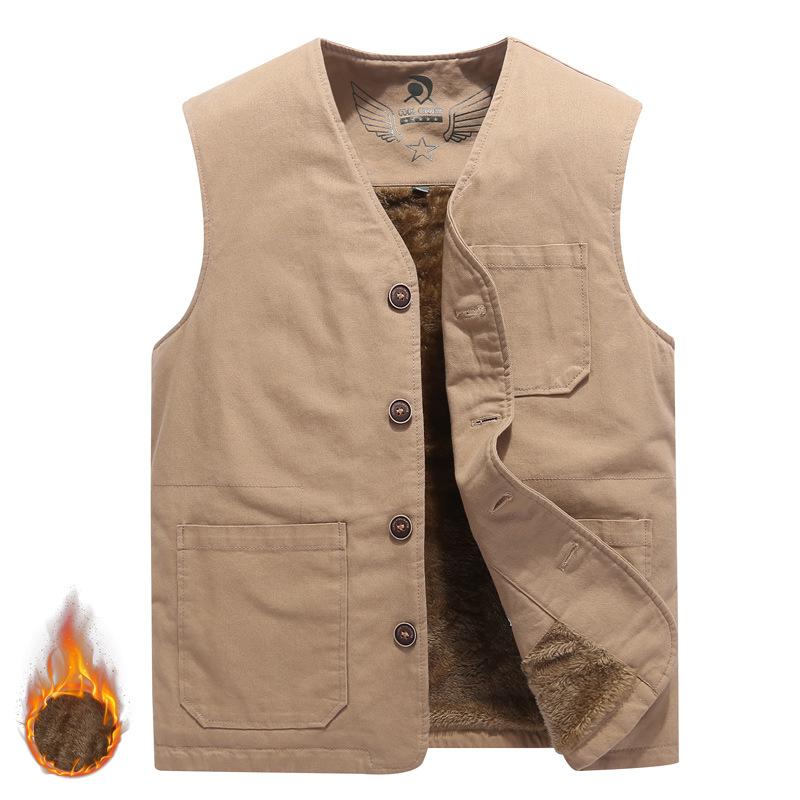 Gilet da Uomo in Puro Cotone Canottiera Senza Maniche Gilet Oversize con Peluche per Abbigliamento da Uomo