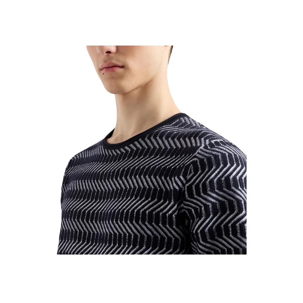 Emporio Armani Ss24 Jacquard Pattern Crew Neck Short Sleeve Sweater Men sweater Multicolor EM000510-AF122221-FB078