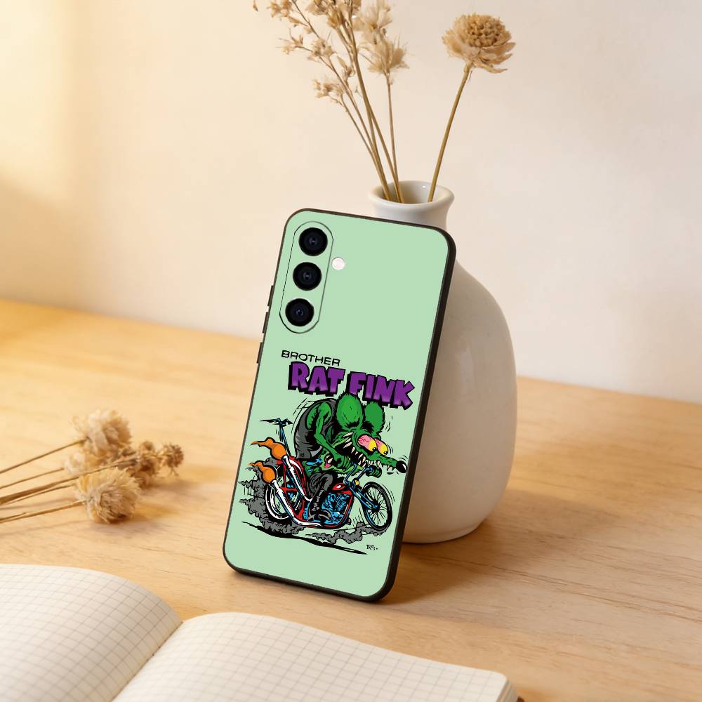 R-Rat F-Fink A-Art Phone Case Black Silicone Soft For Samsung Galaxy A73,A72,A71,A70,A53,A52,A51 Samsung a32 5g