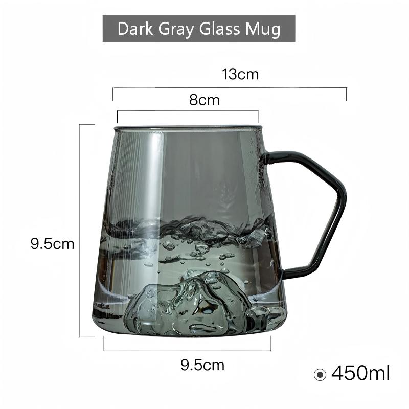 HeY LiLac 450ml Smoky Gray Heat-Resistant Borosilicate Glass Guanshan Cup - Light Tea Tasting Mug 401-500ml темно серый