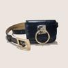 Zinc Zinc Alloy PU Leather Waistband Vintage Waist Bag Fashion Belt with Waist Pack  Streetwear