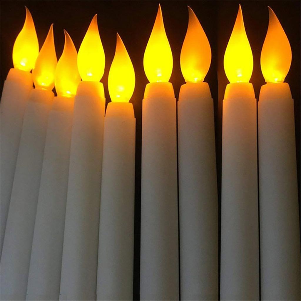 Elektrische Stabkerze Gelb Flackernde LED-Kerze Dekoration für Geburtstag Halloween