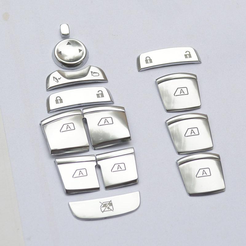 

Кнопка подъема дверного окна, стекла, декоративная наклейка, накладка для Infiniti Q50 Q50L Q70 QX50 QX60, интерьер серебряный