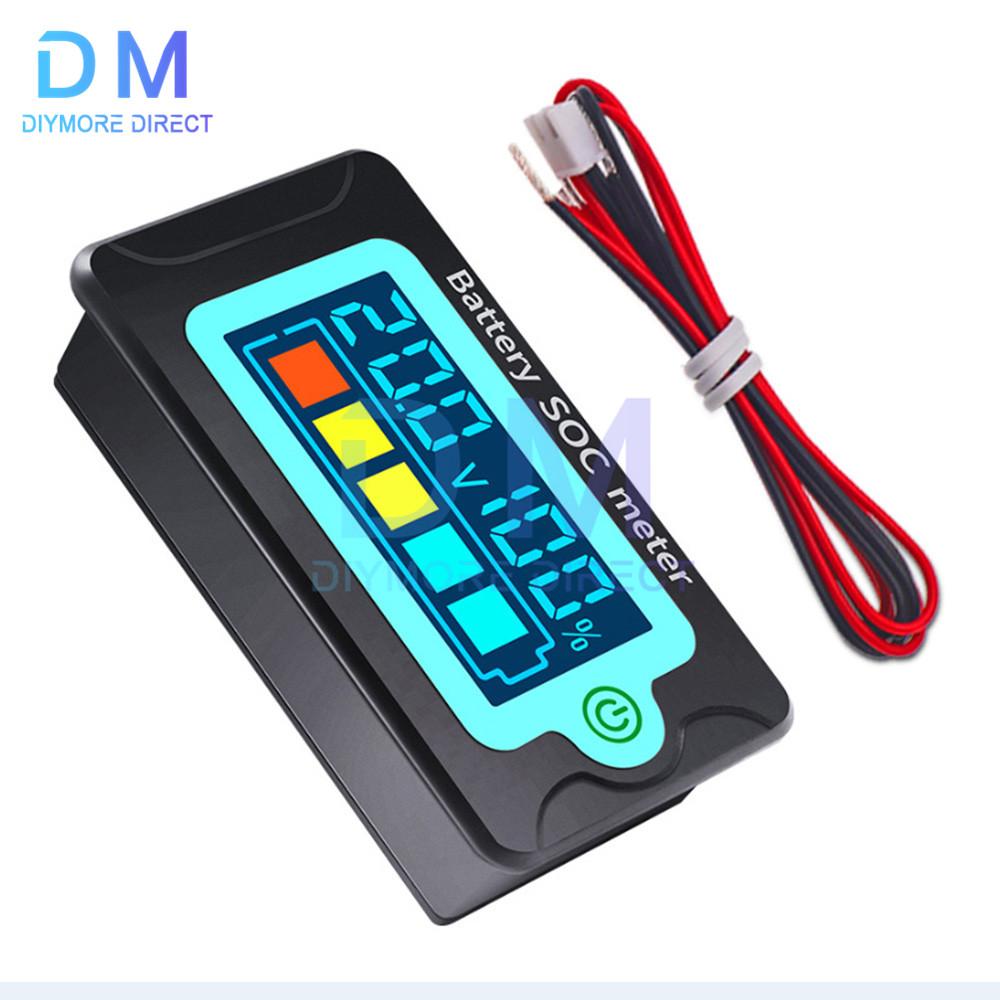 Waterproof Battery Capacity Indicator DC Voltmeter 8-100V Lead Acid Lithium Iron Battery Tester Meter 12V 24V 48V 72V