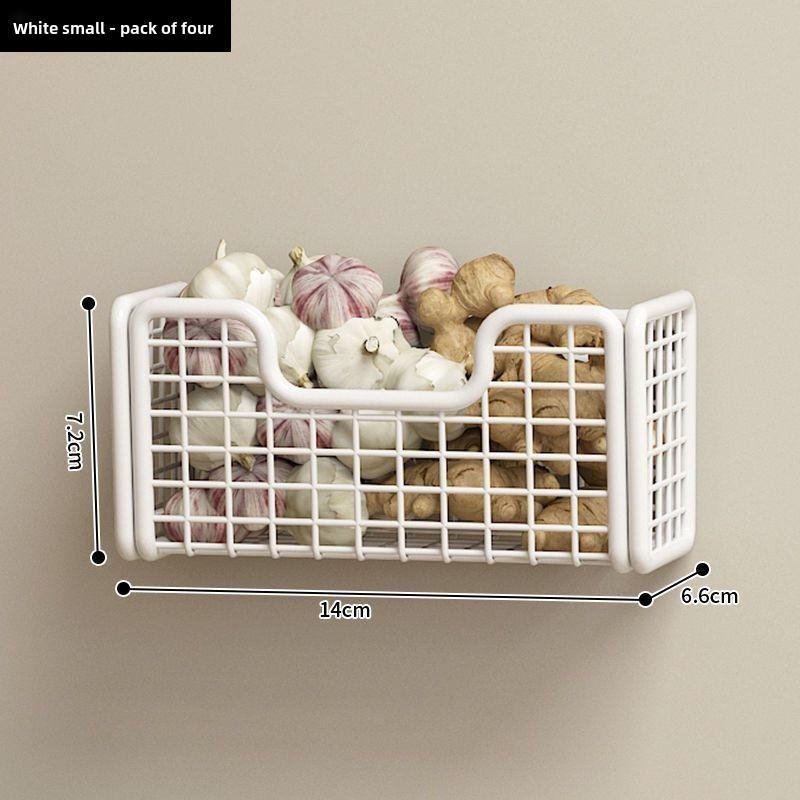 Kitchen Cabinet Door Inner Shelf Storage Box Door Rear Hook Plastic Wrap Bag Cabinet Door Hanging Basket Storage Rack
