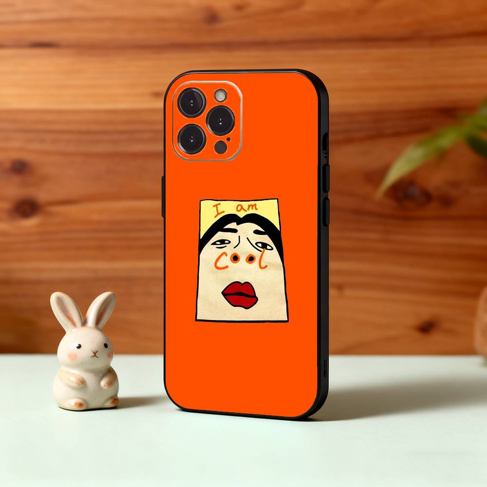 

1PC F-Funny E-Exaggerated Face Emotion Phone Case For iPhone17,16,15,14,13,12,Plus,Pro Max, 5G Others Soft Black Cover iPhone12PRO