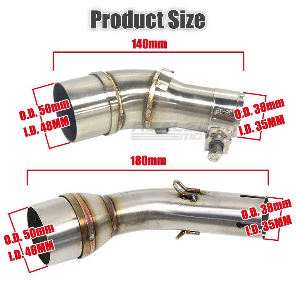 RZ YZFR3 YZFR25 Adattatore Connettore Tubo di Scarico Slip On per Moto Processo di Rivestimento Tubo Centrale Per Yamaha YZF R3 R25 2013-2020