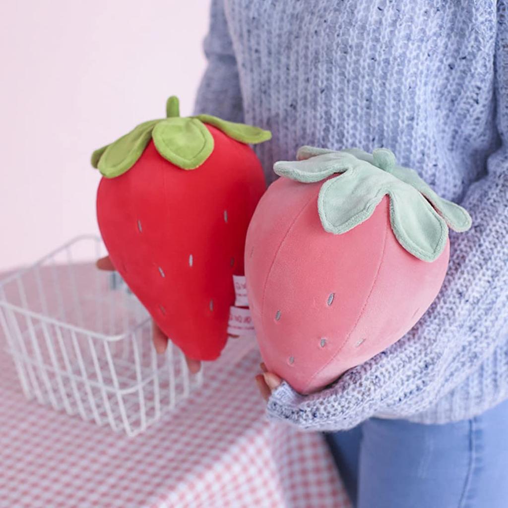 4Style 25cm Cute Fruit Kids Pillow Stuffed Strawberry Plush Pillows Super Soft Girls Pillows Cushion Seat for Kids Toys