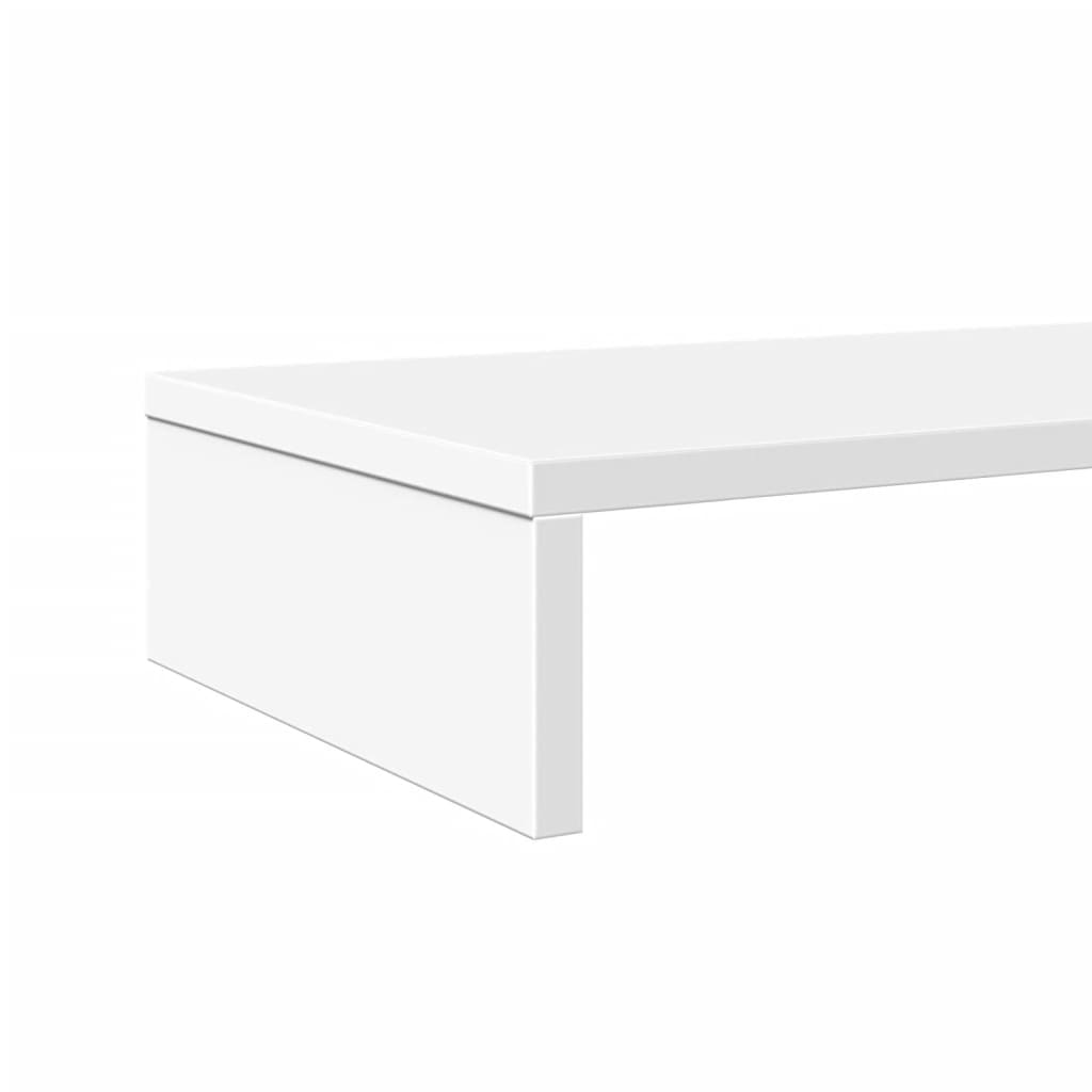 Dual Monitor Stand White 100 X 27 X 10 Cm Engineered Wood