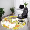 1pc Cats Flowers Office Round Rug, Carpet for Office, Gaming, Lightweight Round Floor Mat Yy260205066